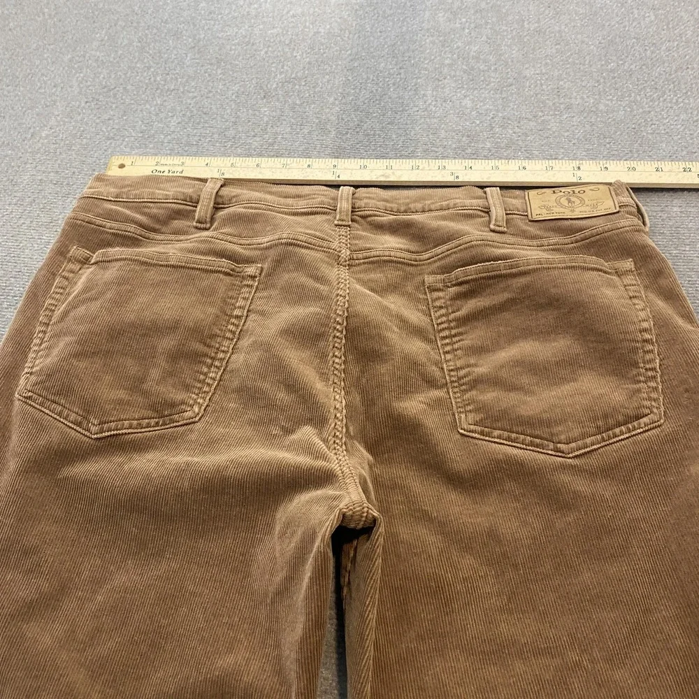 Polo Ralph Lauren Pants Mens 38x30 Brown‎ Varick Slim Straight Corduroy RL Pony